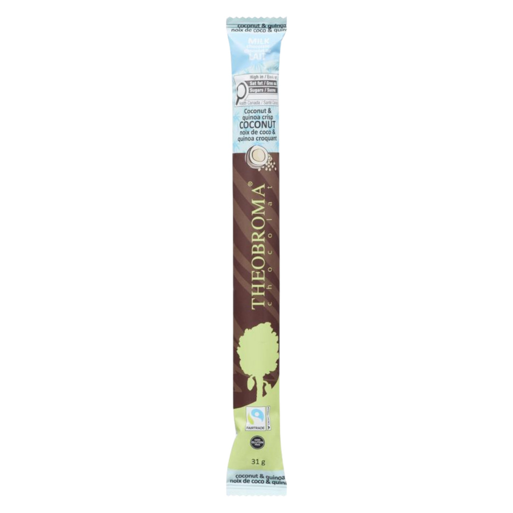 Barre de Chocolat au Lait, Noix de Coco et Quinoa Croustillant 35 g