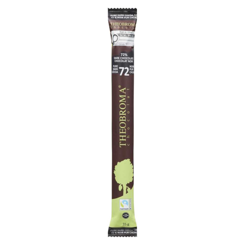 Barre de Chocolat Noir 72 %, Pur Cacao 35 g