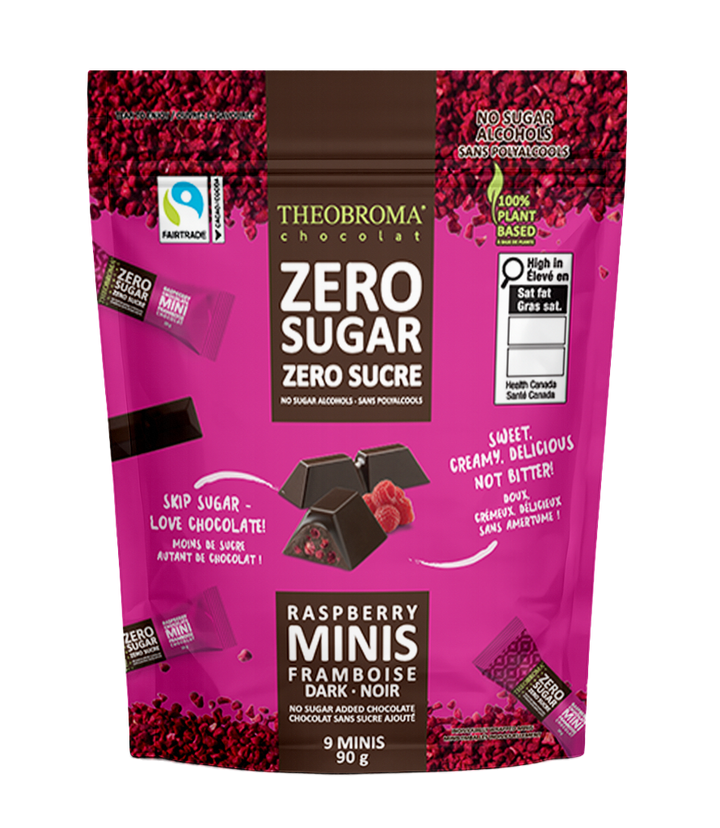 Mini 72% Dark Chocolate Bars with Raspberry 90g
