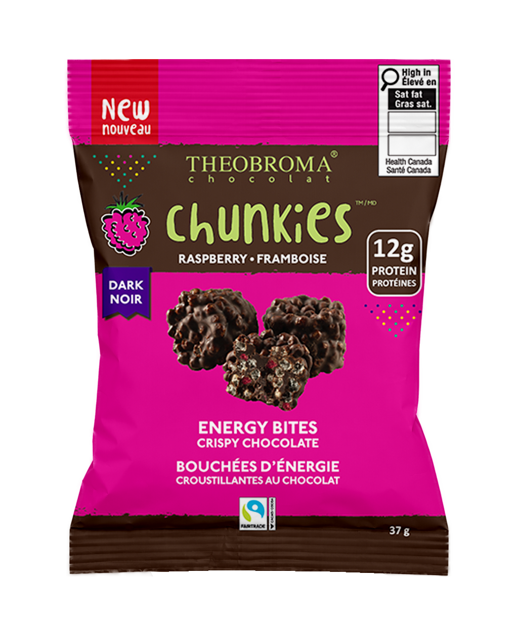 72% Dark Chocolate Protein Clusters with Raspberry 37g