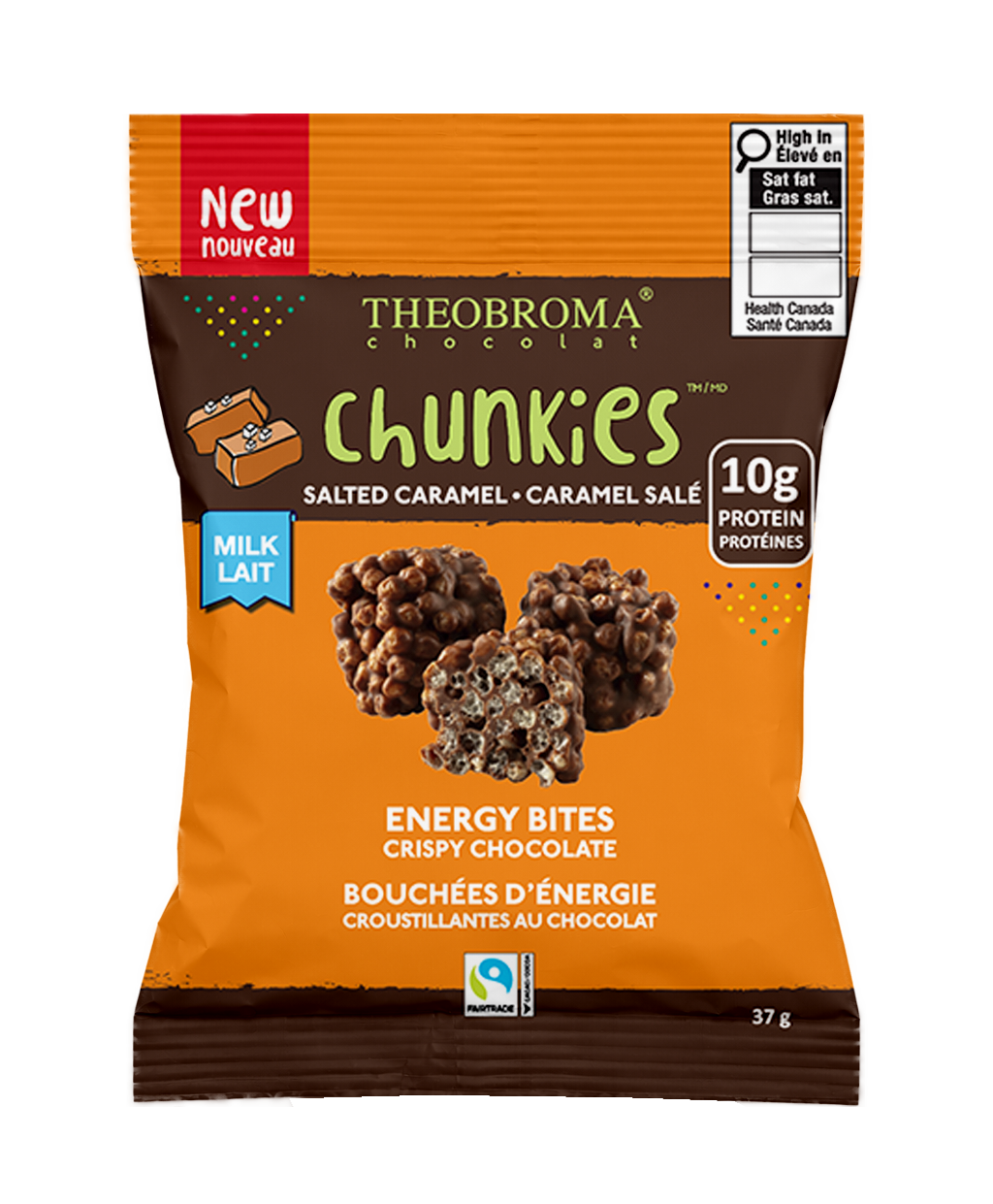 Fairtrade 38% Milk Chocolate Chunkies - Salted Caramel