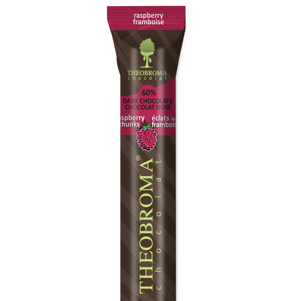 bâton chocolat noir 60% cacao et éclats de framboises | Theobroma Chocolat