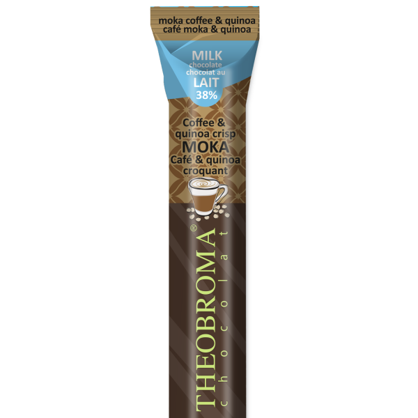 38% Organic Milk Chocolate Baton with Coffee and Quinoa Crisp | Theobroma Chocolat