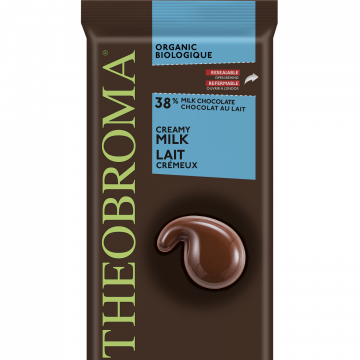 38% Organic Creamy Milk Chocolate Bar | Theobroma Chocolat