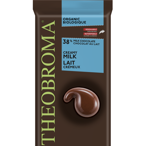 38% Organic Creamy Milk Chocolate Bar | Theobroma Chocolat