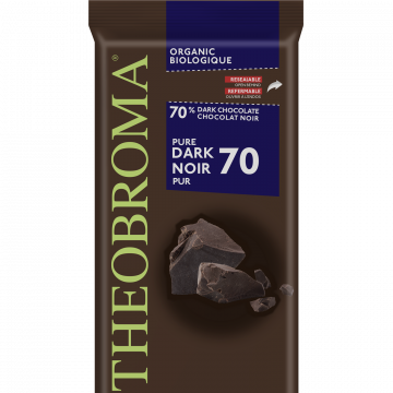 70% Organic Pure Dark Cocoa Chocolate Bar | Theobroma Chocolat