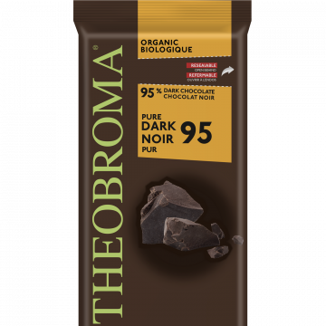 95% Organic Pure Dark Cocoa Chocolate Bar | Theobroma Chocolat