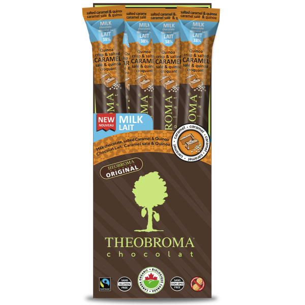 Baton chocolat lait 38% caramel salé et quinoa croquant - THEOBROMA CHOCOLAT