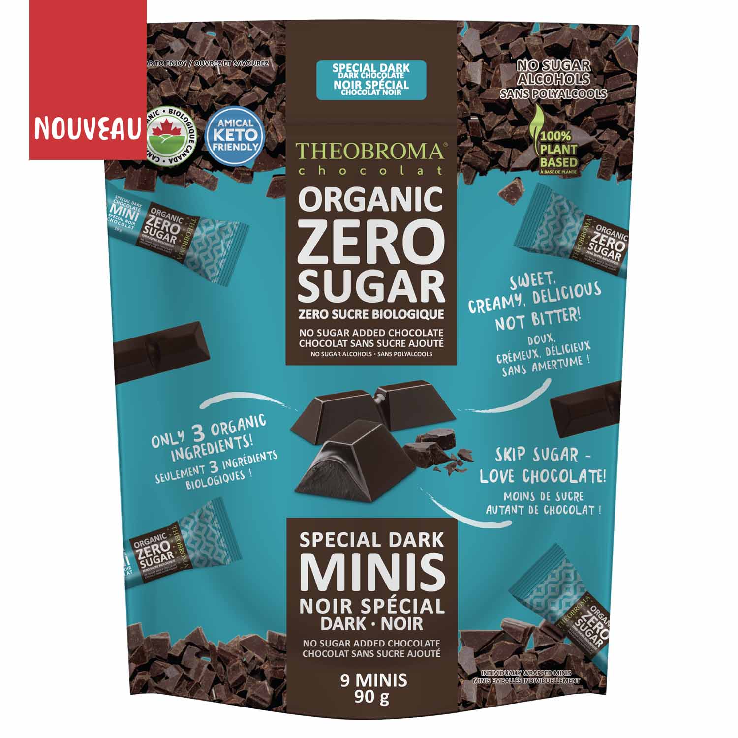 Mini Chocolat Noir Noix de Coco Zéro Sucre Biologique (Individuel) (0.99$  CAD$) – La Boite à Grains